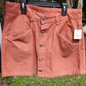 Free People Ray Corduroy Mini Skirt NWT Size 12